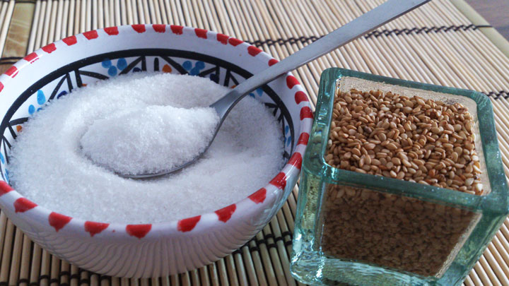 Ingredientes para la sal de sésamo